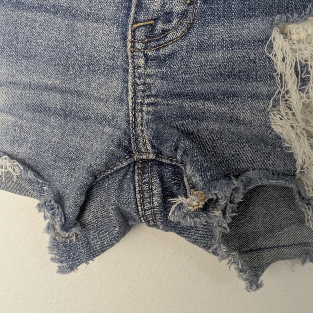 American Eagle Hi Rise Shortie Shorts 0 Distressed Next Level Stretch Women Lace - Picture 7 of 16
